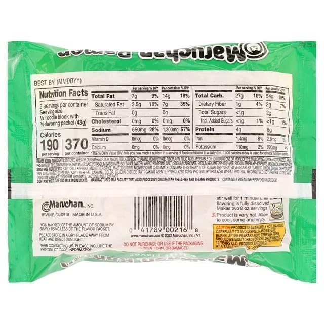 Maruchan Ramen Noodle Soup Chili Flavor, 3 oz Bag, 6 Bags Total