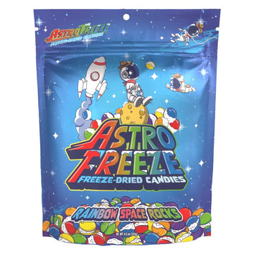 Premium Freeze Dried Skittles - 4.5Oz Rainbow Space Rocks Freeze Dried Candy - Original Skittle Flavors = Lime, Strawberry, Grap