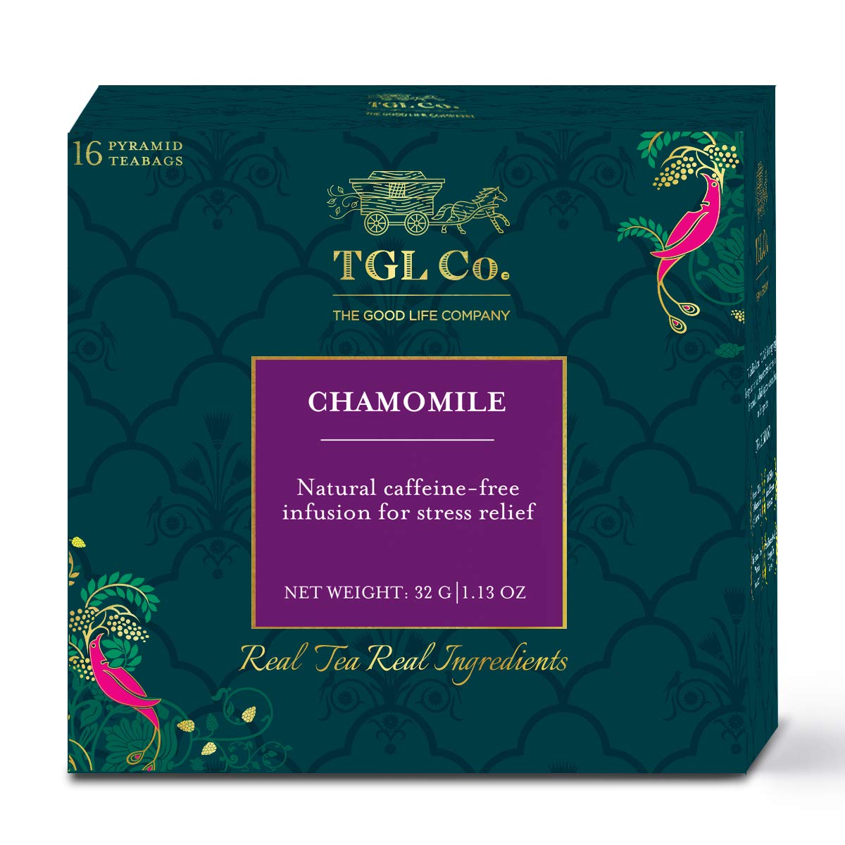Tgl Co. Chamomile Green Tea- 16 Tea Bags | Improve Sleep | Reduce Anxiety | Promote Digestive Health