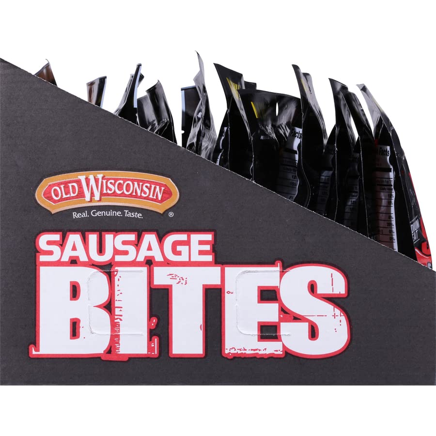 Old Wisconsin Hot & Spicy Sausage Snack Bites, Naturally Smoked, 4oz Resealable Package, High Protein, Low Carb, Gluten Free