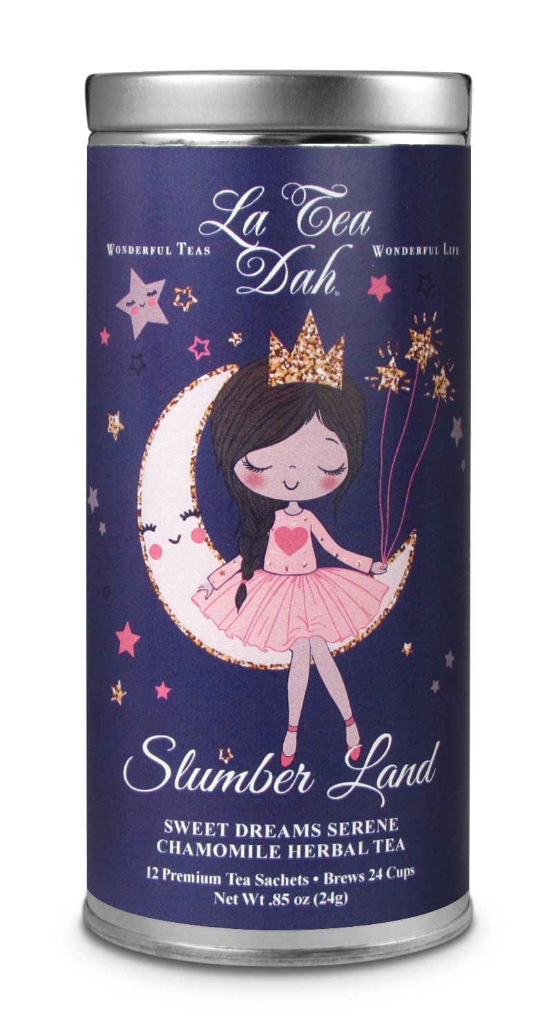 La Tea Dah Sweet Dreams Herbal Sleepy Tea for Kids, Caffeine Free, Mint, Lemongrass, Lavender, 12 Count Tea Sachets
