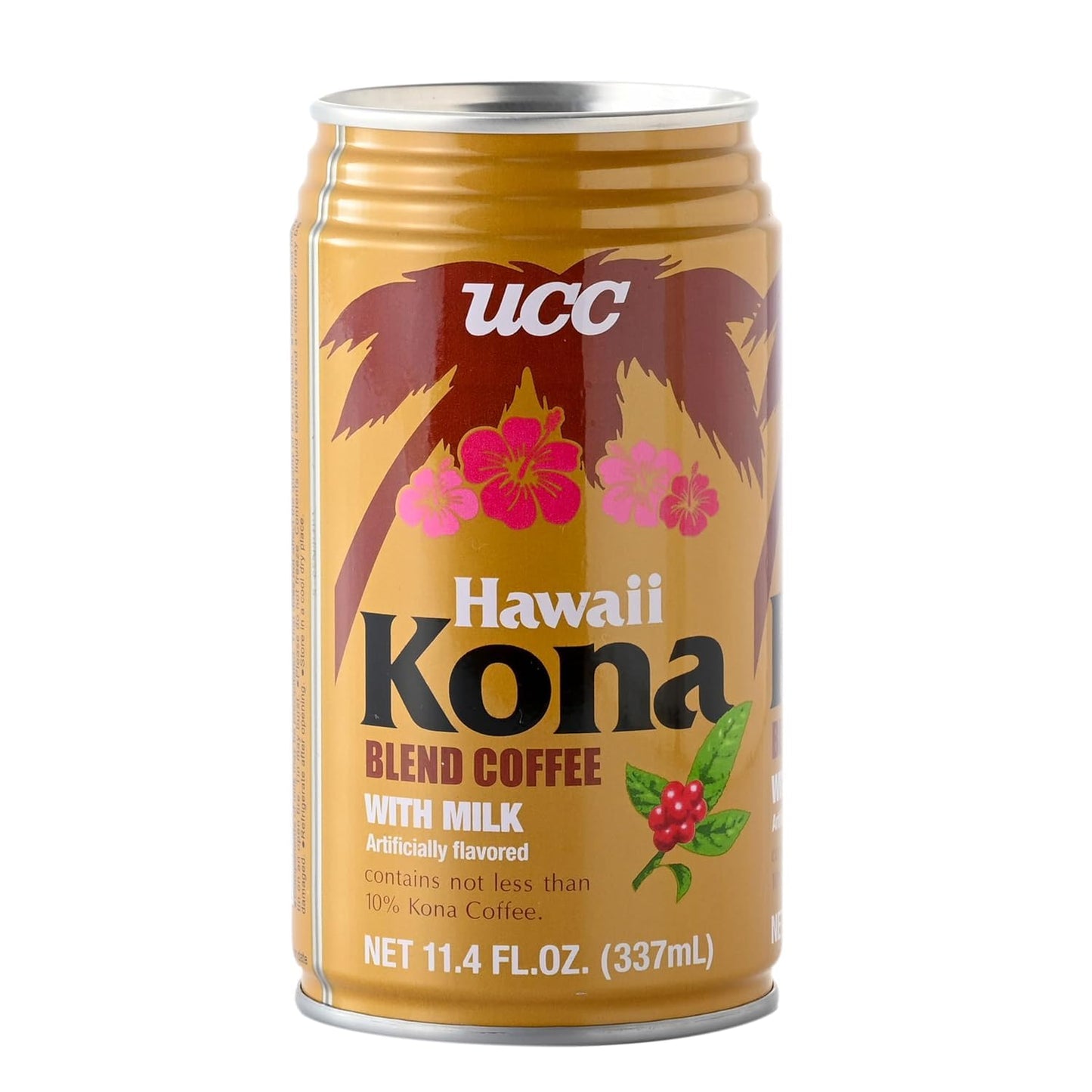 UCC Kona Coffee Blend with Milk, Ready to Drink, 11.3 oz (Pack of 6)