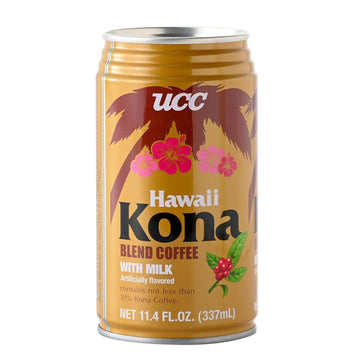 UCC Kona Coffee Blend with Milk, Ready to Drink, 11.3 oz (Pack of 6)