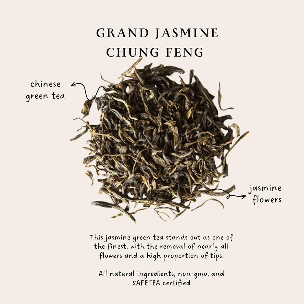 Palais des Thés Grand Jasmine Chung Feng Green Tea - Vegan - 20 Biodegradable Tea Bags