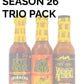 Hot Ones Hot Sauce Challenge Set - Season 26 Trio - Made With Natural Ingredients - Unique Small Batch Sampler Gift Set Variety