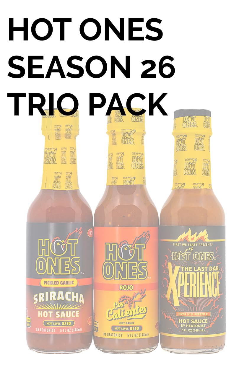 Hot Ones Hot Sauce Challenge Set - Season 26 Trio - Made With Natural Ingredients - Unique Small Batch Sampler Gift Set Variety