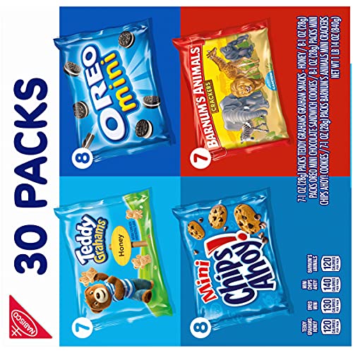 Nabisco Team Favorites Variety Pack, OREO Mini, CHIPS AHOY! Mini, Teddy Grahams Honey & Barnum s Animal Crackers, Christmas Sto