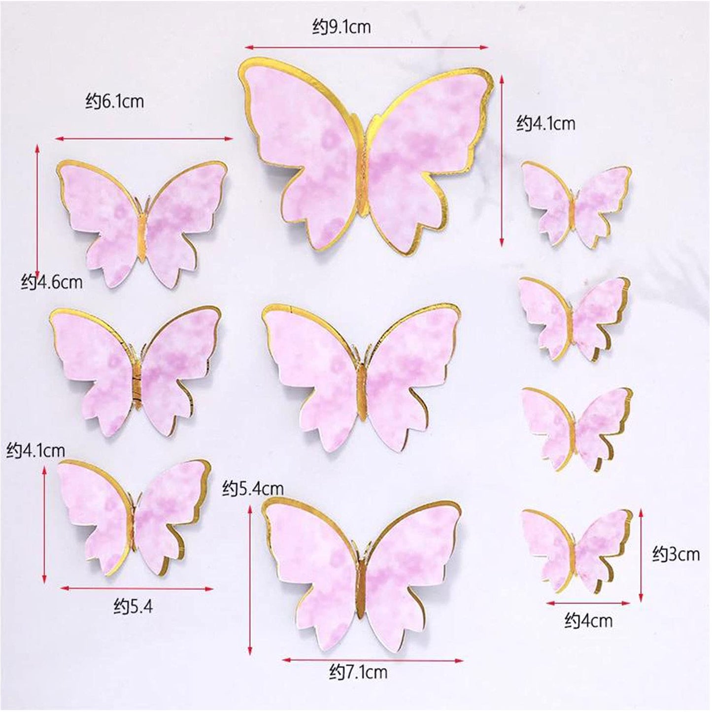 22Pcs Pink Butterfly Cupcake Toppers And 1Pcs Gold Metal Acrylic Panel Cake Toppers Cake Decorations For Girls Women Happy Birth