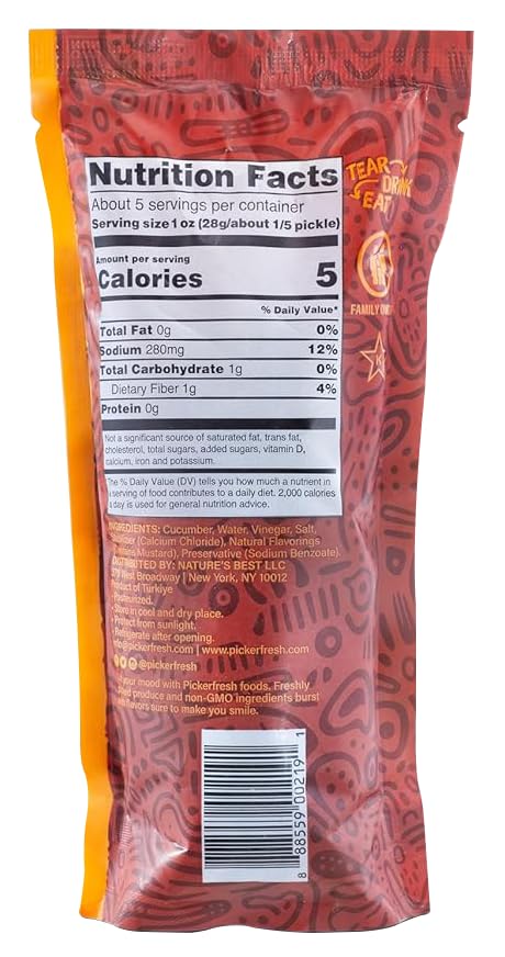 Pickerfresh Jumbo Hot Dill Pickle In A Bag 12 Pack - Bold & Tasty! Non-Gmo Verified - Packed Within 24 Hours Of Picking - No Art