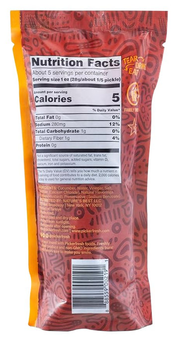 Pickerfresh Jumbo Hot Dill Pickle In A Bag 12 Pack - Bold & Tasty! Non-Gmo Verified - Packed Within 24 Hours Of Picking - No Art