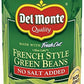 Del Monte Canned French Style Green Beans, No Salt Added, 14.5 Ounce