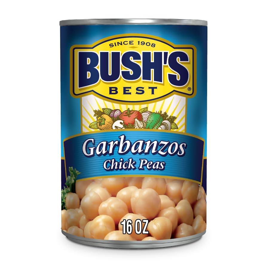 Bush'S Best 16 Oz Canned Garbanzo Beans (Chickpeas), Source Of Plant Based Protein And Fiber, Vegetarian, Low Fat, Gluten Free,