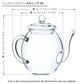 Creano Flowering Tea Gift Set - 7 Piece Set with 6 Blooming White Teas & 17oz Glass Teapot