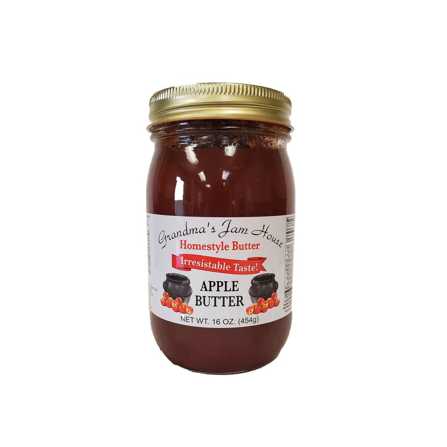 Grandmas Jam House Homestyle Apple Butter, One Pint, Multi-Color