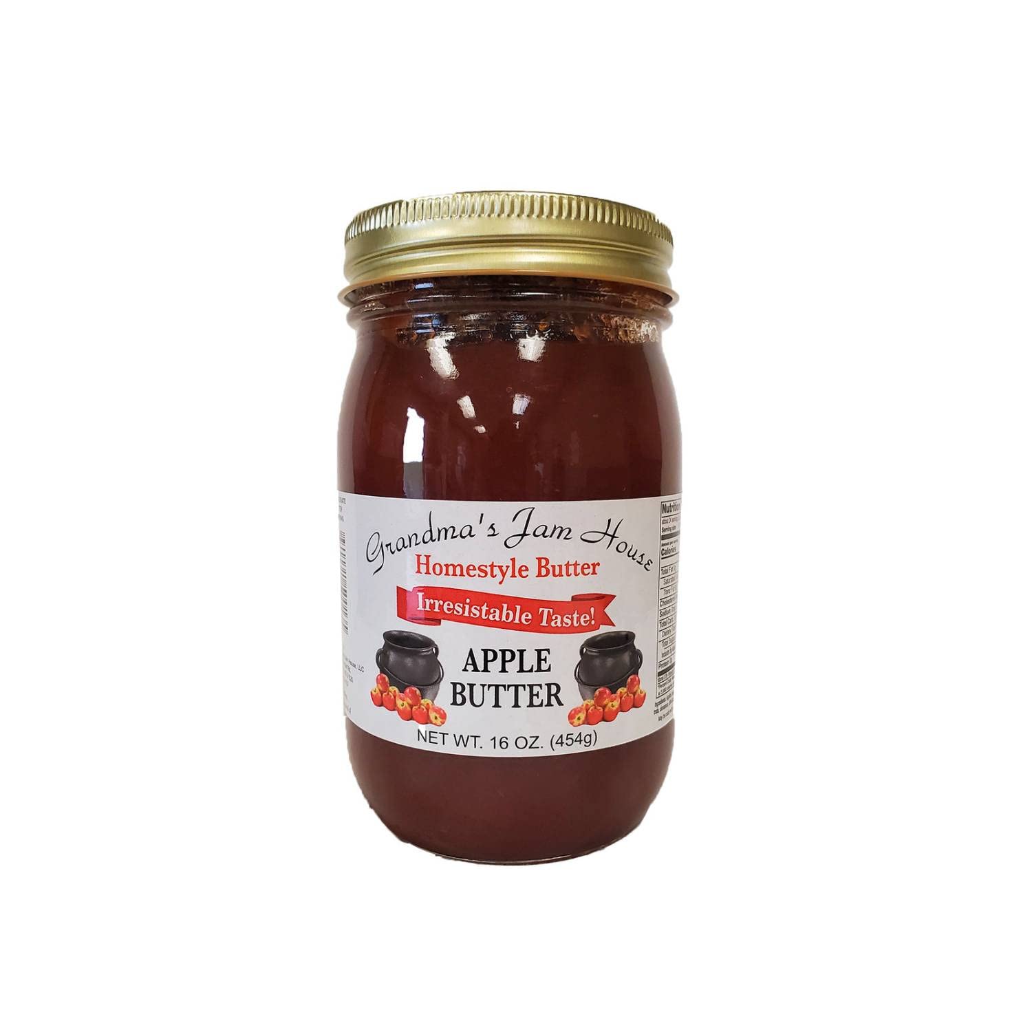 Grandmas Jam House Homestyle Apple Butter, One Pint, Multi-Color