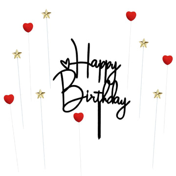Happy Birthday Cake Topper Cake Decoration Birthday Cake Supplies (Love stars cake topper)