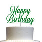 RokAPary Happy Birthday Glitter Cake Topper, Acrylic Decoration, Green