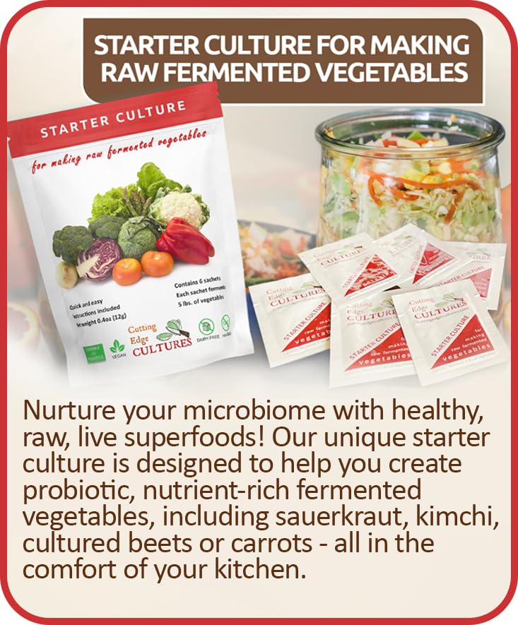 Cutting Edge Cultures Vegetable Starter Culture, 6 Pouches, 12g