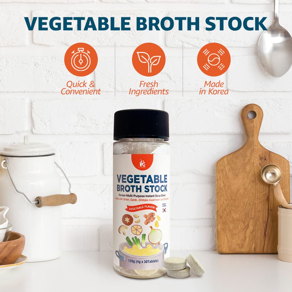 Eutuxia KD Home Vegetable Broth Stock - Korean Instant Soup Base, Onion, Garlic, Shiitake Mushroom, 33 Count
