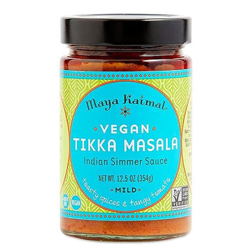 Maya Kaimal Vegan Tikka Masala Simmer Sauce, 12.5 oz, Mild Indian Simmer Sauce with Tomato and Toasted Cumin, Vegan, Gluten Free