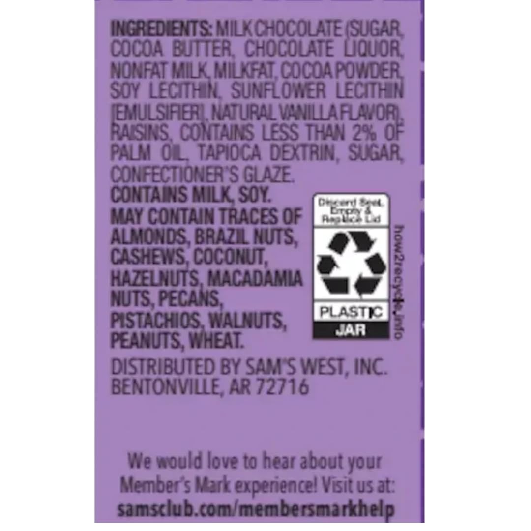 Milk Chocolate Covered Raisins, 54 Oz (1 Pack)