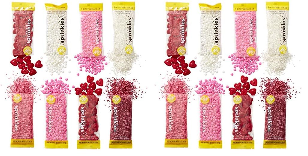 Wilton Valentine Sprinkles Dessert Decorating Set, 8-Count (Pack Of 2)