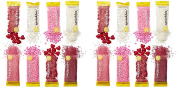 Wilton Valentine Sprinkles Dessert Decorating Set, 8-Count (Pack Of 2)