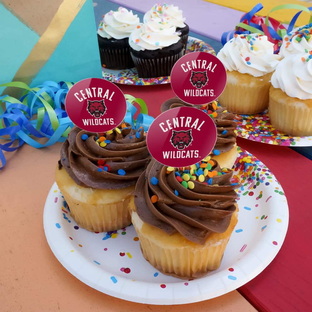 GRAPHICS & MORE Cupcake Picks Set of 6, Acrylic, Central Washington University, One Size, Model CUPCAKE.ROUND.CLCCWU.Z008874