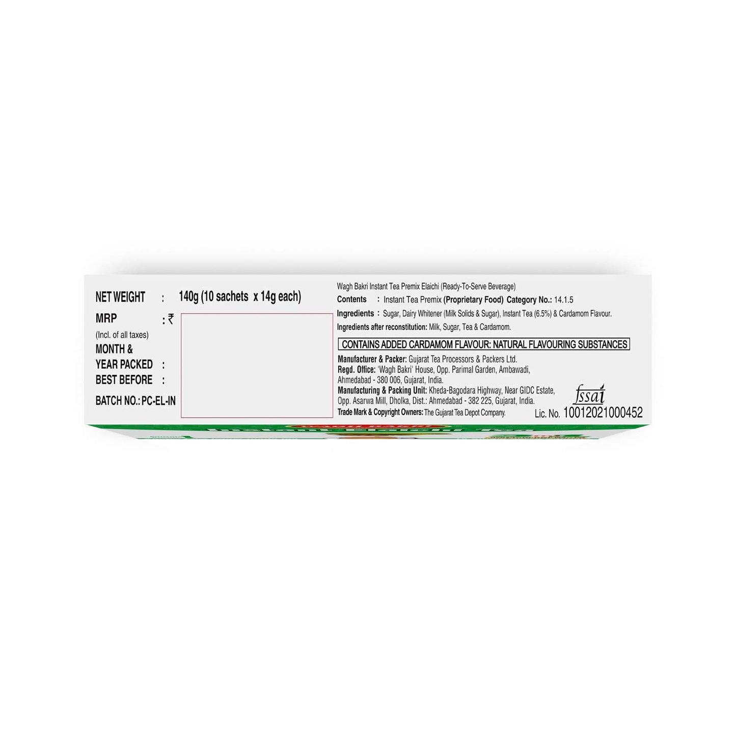 Wagh Bakri Elaichi Instant Chai Tea Premix Powder, 140 Gm