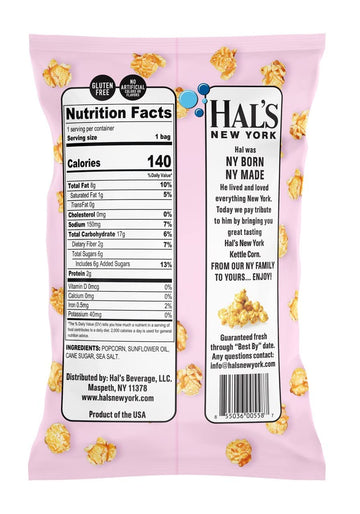 Hal'S New York Kettle Cooked Potato Chips, Gluten Free (Sweet & Salty Popcorn, 1 Oz Bag (Pack Of 24))