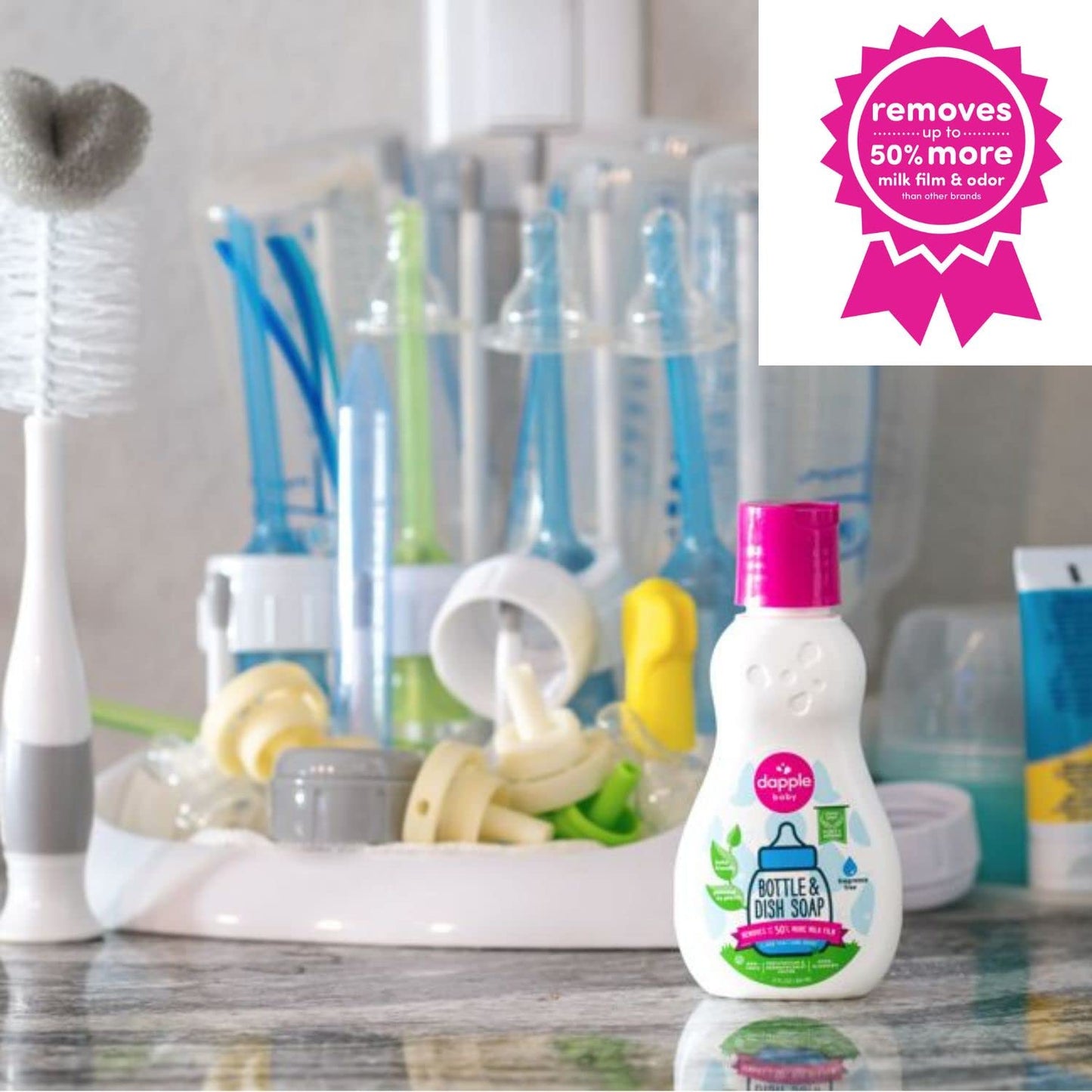 Dapple 3 Oz. Pure N Clean Bottles And Dishes Dishwashing Liquid In Fragrance-Free ( Pack 2)