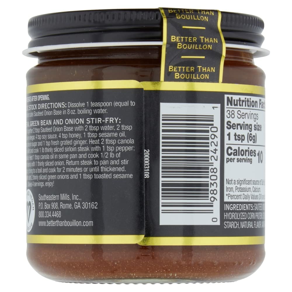 Better Than Bouillon Sauteed Onion Base, 8 Ounce (Pack of 6), Blendable Flavor Enhancer