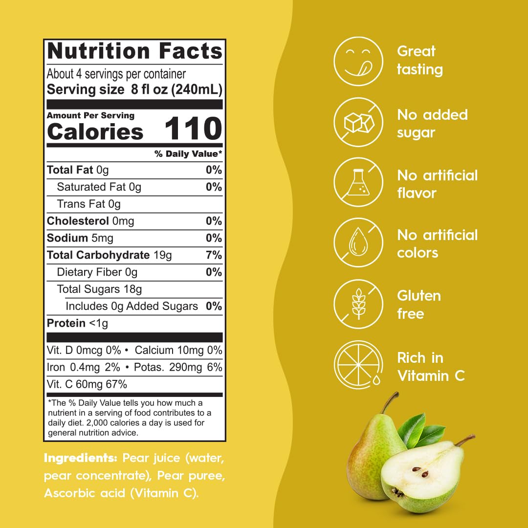 Ceres Pear Juice Blend  3-Pack - - 100% Natural  Rich in Vitamin C  No Added Sugar  Artificial Colors  or Flavors  Kosher Certified  33.8 Oz Ea (1 Liter)