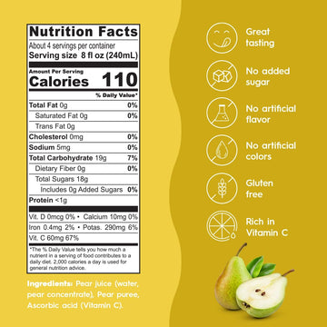 Ceres Pear Juice Blend  3-Pack - - 100% Natural  Rich in Vitamin C  No Added Sugar  Artificial Colors  or Flavors  Kosher Certified  33.8 Oz Ea (1 Liter)