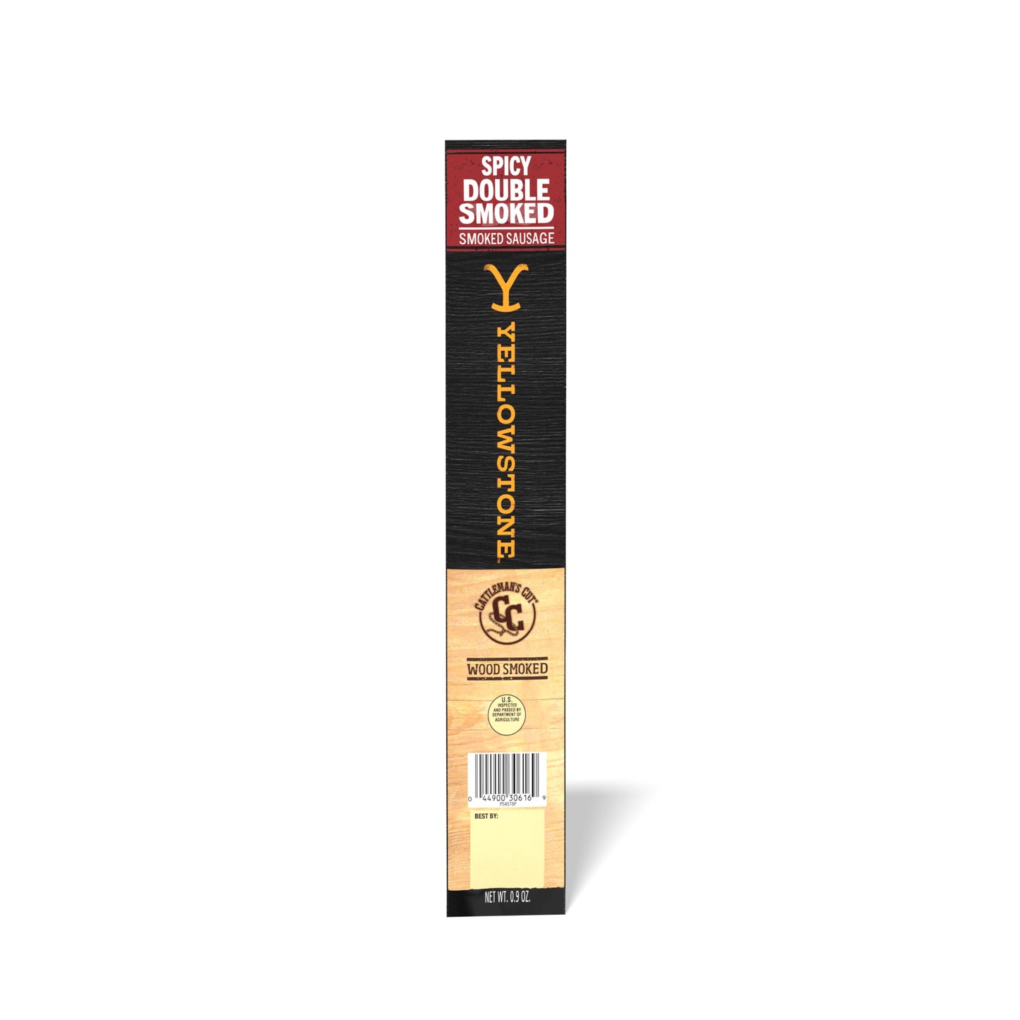 Yellowstone by Cattlemans Cut Spicy Double Smoked Sausage Sticks  0.9 Ounce (Pack of 20)