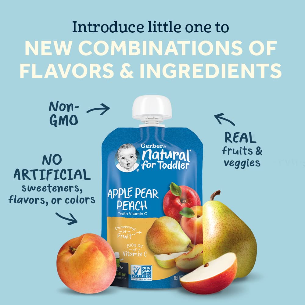 Gerber Toddler Food, Very Berry, Fruit Puree And Yogurt Pouch. No Added Sweeteners, 12Pk