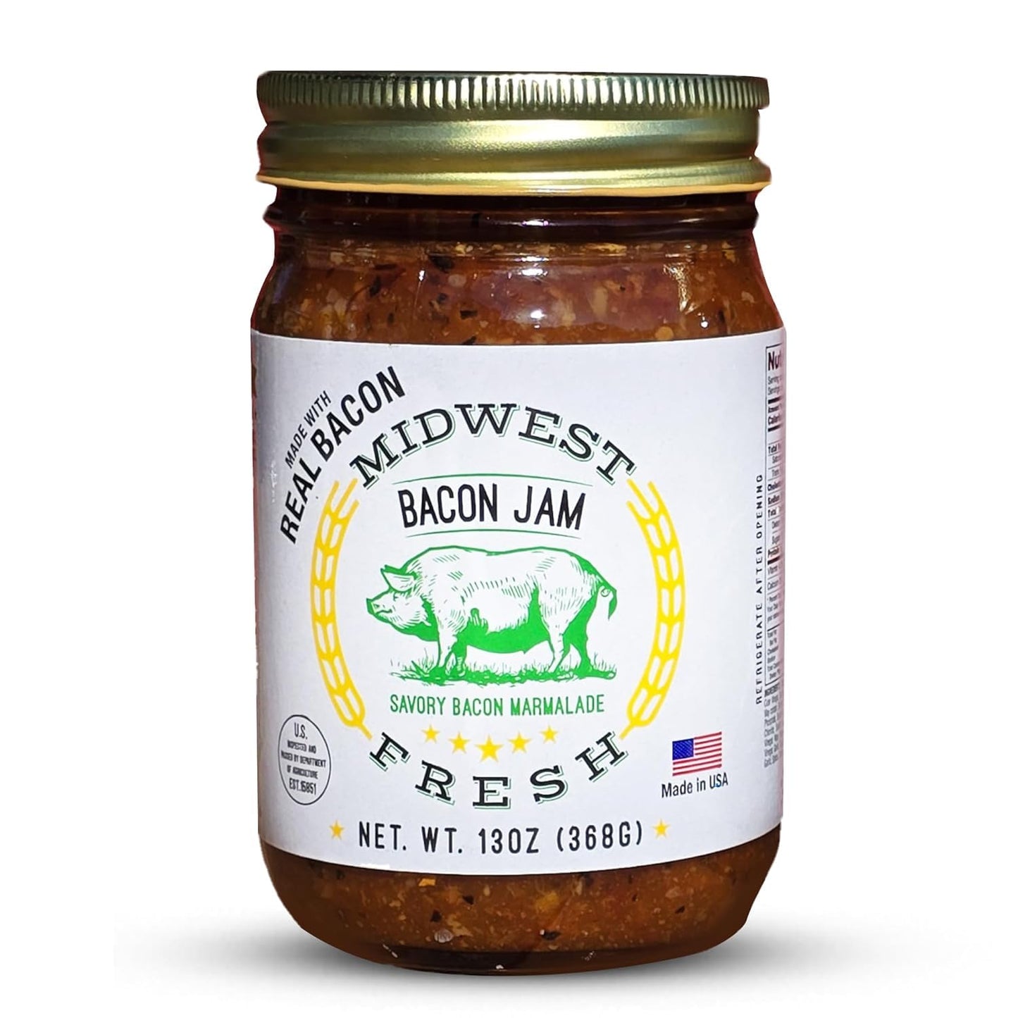Midwest Fresh Bacon Jam | Gourmet Burger Sauce | Non-GMO, Gluten-Free | 13 oz Single Pack