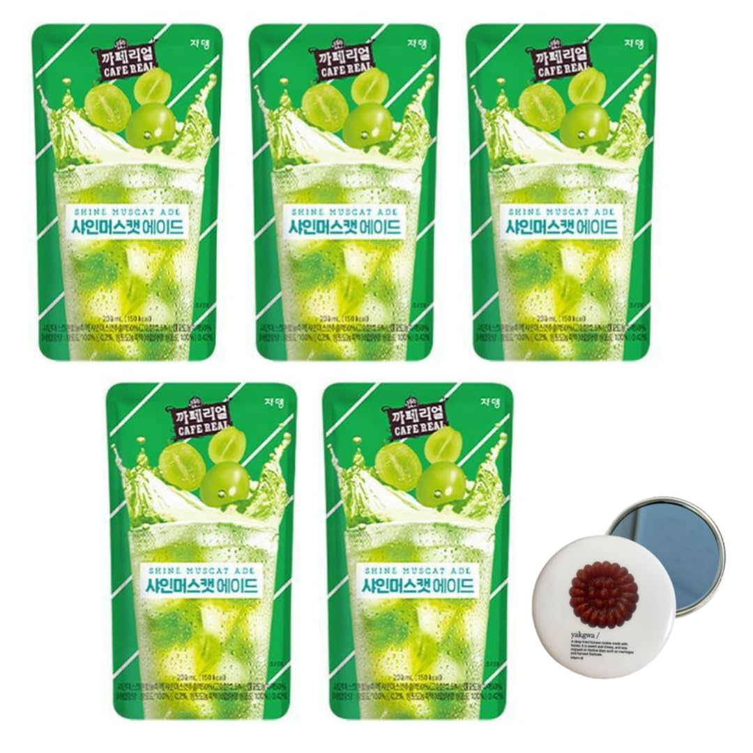Dalgaru Korean Convenience Store Drink Pouch Sampler Set - 5 Pack (Grape, Strawberry, Blue Lemonade, Peach Ice Tea, Shine Muscat)