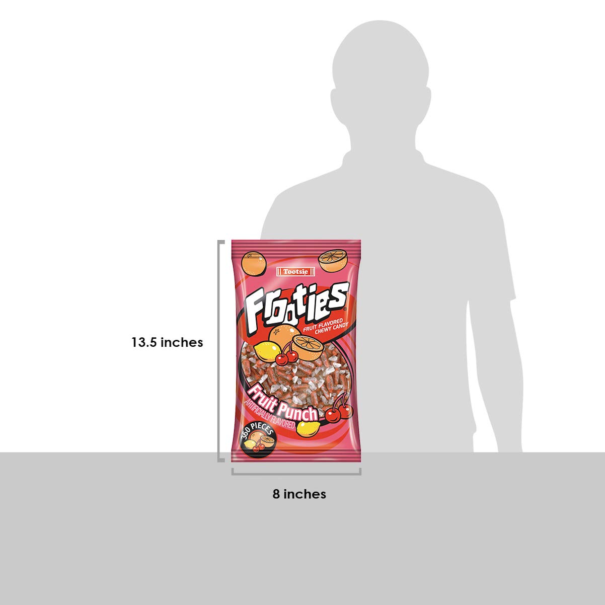 Fruit Punch Frooties - Tootsie Roll Chewy Candy - 360 Piece Count, 38.8 Oz Bag