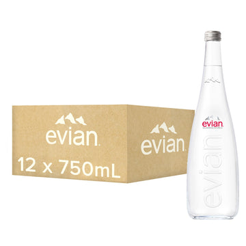 Evian Natural Mineral Water Bottle, 12 X 750 Ml