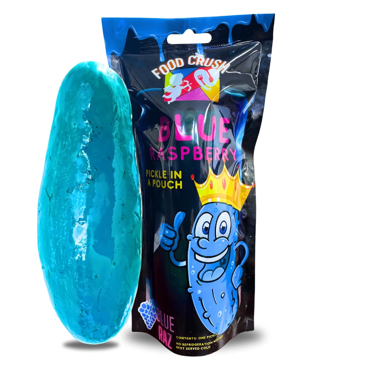 Blue Raspberry Pickle Kit + Hot Chili Lime Pickle-Gift Pouch By Ashley Dashley From Tiktok-1 Blue + 1 Hot Lime Pickles W/Skwinkles, Crunch Powder, Fruit Roll Ups By Food Crush