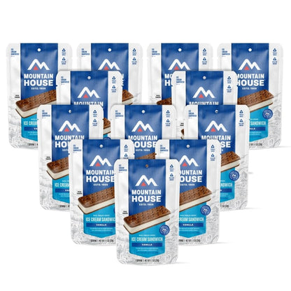 Mountain House Vanilla Ice Cream Sandwich | Freeze Dried Backpacking & Camping Food | 12-Pack