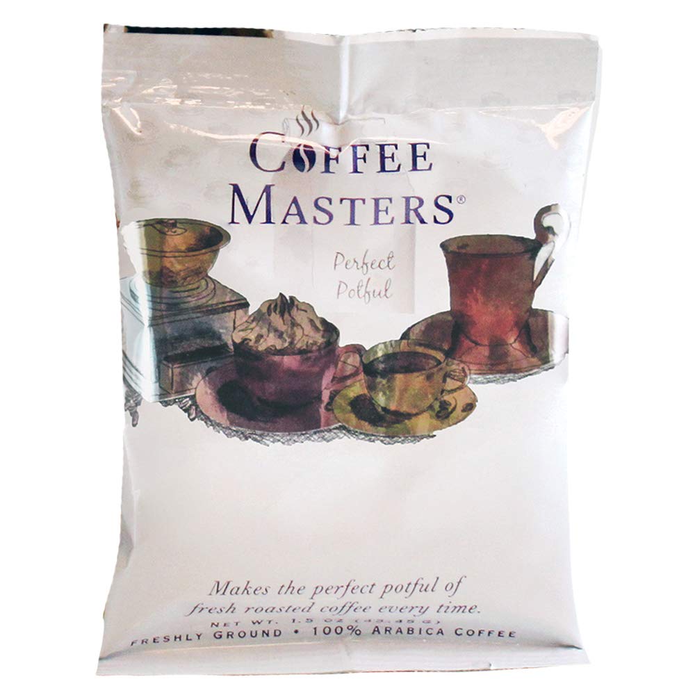 Coffee Masters Almond Amaretto Ground Coffee, 1.5-Ounce Packets, Pack of 12, Model PSAAMF