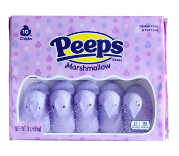 Peeps Easter Marshmallow Chicks, Variety Pack, 10 Count (Assorted Flavors & Colors) (3 Count, Purple Chicks Marshmallow)