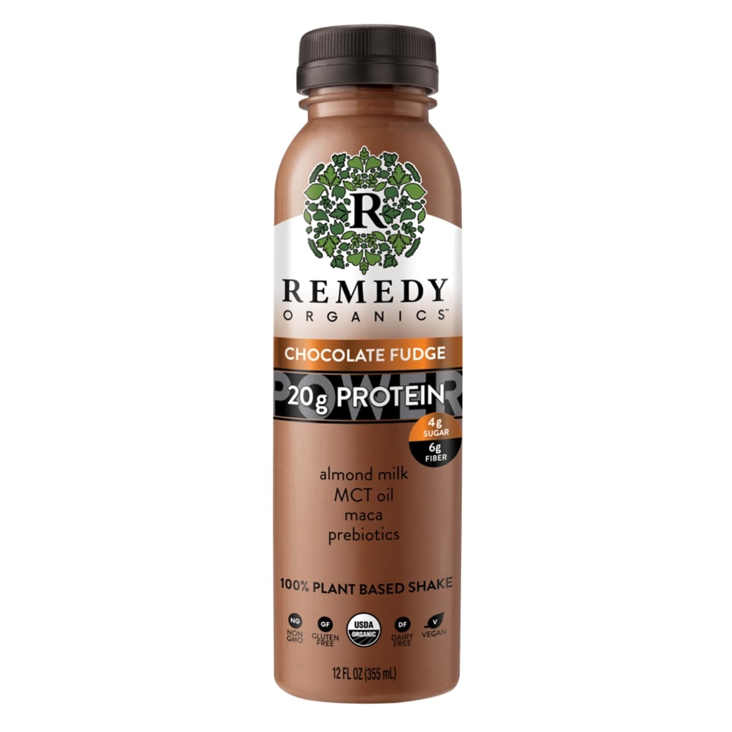 Remedy Organics Duo Decadence Power 12-Pack | Plant Based Mct Oil Protein Shakes, Ready To Drink | Usda Organic, Vegan, Gluten Free, Dairy Free, Soy Free | 6 Chocolate Fudge Bottles & 6 Cold Brew Latte Bottles