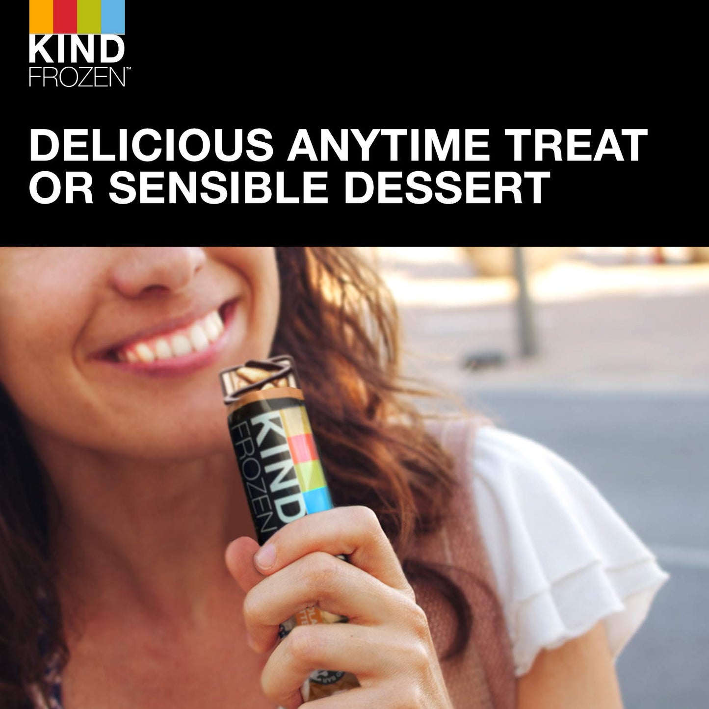 KIND FROZEN Plant Based Frozen Treat Bar, Peanut Butter Dark Chocolate Nut Treat Bars, 5 Pack, 1.6 Oz Bars