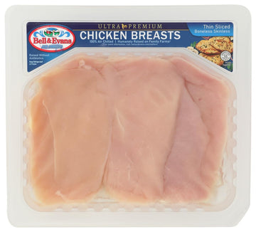 Bell & Evans, Chicken Breast Boneless Skinless Cutlet Air Chilled Tray Pack Step 2
