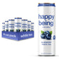 Happy Being Blueberry White Tea - Sparkling, Low Calorie, Caffeine Free, 12oz, 16 Pack