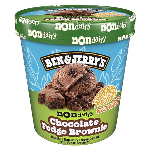Ben & Jerrys Non-Dairy Chocolate Fudge Brownie Frozen Dessert Certified Vegan Pint 16 oz