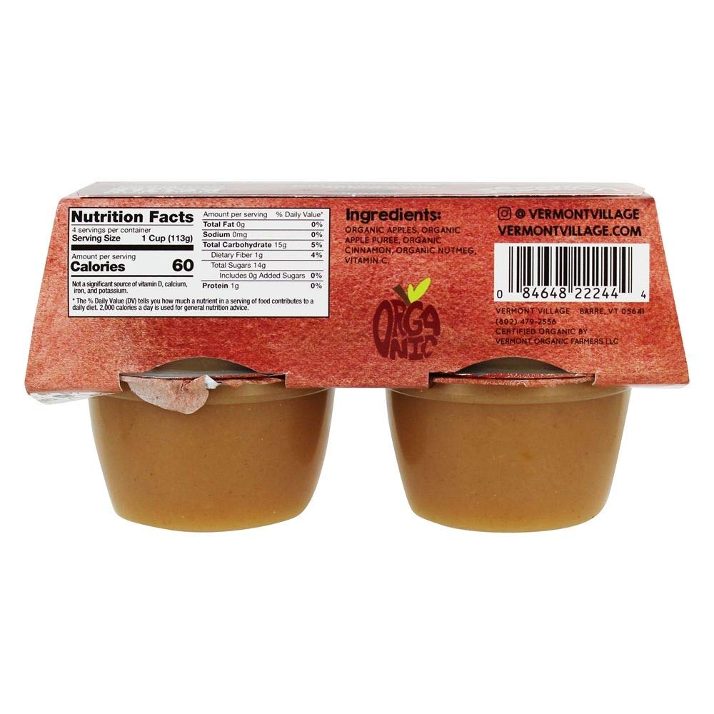 Vermont Village Organic Cinnamon Applesauce 4-Pack, 16-Ounce (Pack Of 12)